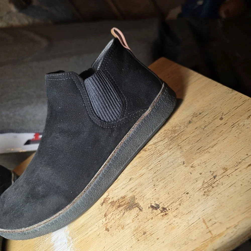 Dr. Scholl's Men's Black Chelsea Boots Pull On Ankle Round Toe Casual